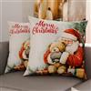 PETTI Artigiani Italiani - Coppia di Federe Cuscino 50x50 cm in Microfibra, Federe Natalizie, Cuscini Arredo di Natale Camera da Letto, Divano, Salotto, Set 2 Fodere Copricuscino, Federa Xmas 12