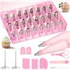 Cozary Beccucci Sac a Poche Professionali 42 Pcs,30 Beccucci In Acciaio Inossidabile E 2 Sac À Poche Riutilizzabili, Set Per Decorare Torte, Kit Di Utensili Per Pasticceria E Panificazione