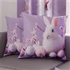 PETTI Artigiani Italiani - Coppia di Federe Cuscino Pasquali 35x35 cm in Microfibra, Cuscini Arredo di Pasqua, per Camera da Letto, Divano, Salotto, Set 2 Fodere Copricuscino, 100% Made in Italy