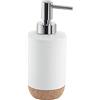 Gedy G-Canberra Dosasapone, Misure e Peso: 17X7X7 CM & 0,248 kg, Dispenser Sapone Bagno in Ceramica e Sughero, Finitura Bianca, Design R&S, 2 Anni di Garanzia, Unica