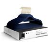 KEPLIN Grucce in velluto, confezione da 30 (41,5 cm), antiscivolo, con barra per cravatte e ganci a 360 gradi, per la casa, durevoli, robuste e salvaspazio (blu navy, confezione da 30 pezzi)