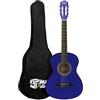 Mad About MA-CG04 - Chitarra classica con custodia, tracolla, plettro e corde di ricambio, misura 1/4 - colore blu