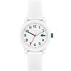 Lacoste Orologio Analogico al Quarzo da Bambini Collezione LACOSTE.12.12 KIDS con Cinturino in Silicone Bianco - 2030039