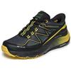 Skechers Uomo D'Lux PRO Reel Cutting Slip-in ALLENATRICE, Black Leather/Synthetic/Mesh/Green Trim, 41.5 EU
