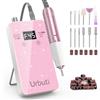 Urbuti Fresa per Unghie Professionale Nail Drill 4000mAh 45000 Giri Velocita Variabile Mango Alluminio Vetro Temperato Include Frese e Supporto Per Unghie Acriliche e Gel Uso in Salone e Casa (Rosa)