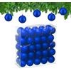 Relaxdays Palline di Natale, Set da 50 Palle Albero, Addobbi Natalizi, ∅ 6 cm, Sfere in Plastica Design Opaco, Blu