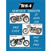 Floyd Clymer BSA A7 - A10 'Service Sheets' 1947-1962 for All Rigid, (Tascabile)