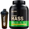 Optimum Nutrition Serious Mass Gainer Proteine Whey in Polvere per la Massa Muscolare con Vitamine Creatina Glutammina Gusto Banana 2,73kg 8 Porzioni + Shaker