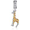 JiaRong Charms Ciondolo a forma di cane in argento Sterling 925, a forma di colomba, gatto, pesce, coniglio, granchio, gufo, scimmia, per braccialetti Pandora, 27x7mm, Argento sterling Argento