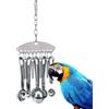 Generic Giocattolo per masticare uccelli - Giocattoli per uccelli in acciaio inox anello cucchiaio per uccelli | Giocattolo resistente per masticare uccelli per pappagalli, ara, cacatua e uccelli domestici