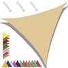 MAJINGC Tenda da sole triangolare 2x2x2m telo ombreggiante impermeabile, protezione UV 95%, Telo ombreggiante resistente，per giardino, terrazza, piscina, balcone Beige