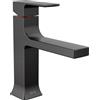 Delta Velum 537-BLMPU-DST - Rubinetto monoforo per bagno, con scarico pop-up, colore: nero opaco