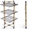 VOUNOT® Stendibiancheria Verticale a Torre 3 Livelli, Modular 3 Stendino Salvaspazio con 4 Ruote per Interni o Esterni, Nero