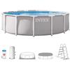 Intex 26720ND 4.27m x 1.07m Prism Frame Premium Pool Set (Includes Filter Pump, Safety Ladder, Ground Cloth, Pool Cover)