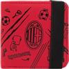 A.C. Milan Portafoglio con Chiusura con Elastico, Portatessere con Logo AC Milan, Prodotto Ufficiale, Rosso