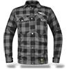 TLA TROOPS LEGEND RACING APPAREL TLA GRID camicia moto con protezioni, giacca in flanella a quadri con rinforzi in Aramide, taglie sino 6XL unisex Uomo e Donna, giubbotto moto e scooter vintage, Cafè racer, zip e bottoni, Grigio, 5XL