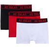 A.C. Milan Boxer, Mutande con Logo in Cotone, Prodotto Ufficiale, Pacco da 3, Bambino, Nero, Bianco e Rosso, 6 Anni