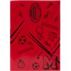 A.C. Milan Set di 3 Quaderni a righe, 0.5 cm, Formato A4, per Elementari e Medie, Prodotto Ufficiale, Rosso