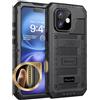Beeasy Cover per iPhone 16 IP68 Impermeabile Custodia Militare Antiurto Resistente 360° Metallo Armor Protezione Schermo Integrata Rugged Robusta Indistruttibile Subacquea Antipolvere Nero