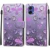 KENHONER Custodia per Motorola Moto G85 5G, fiore | Portafoglio Pelle PU, Magnetica, Resistente Agli Urti, Scomparto Carte Credito, Pieghevole, Flip Libro, Motivo