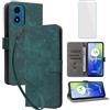 IUQXU Cover per Motorola Moto E14/G24/G04 Libro con Vetro Temperato VER | Blocco RFID,Antiurto,Supporto,Custodia in Pelle Portafoglio per Motorola Go4 G 24 G24 Power Moto G04S Go4S E 14
