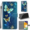 KENHONER Custodia per Samsung Galaxy A33 5G, Farfalla | Portafoglio Pelle PU, Magnetica, Resistente Agli Urti, Scomparto Carte Credito, Pieghevole, Flip Libro, Motivo