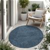 Paco Home Tappeto per interni ed esterni a trama piatta monocolore moderno resistente alle intemperie per terrazza cucina dimensioni 160 cm rotondo