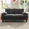 REXO Divano moderno a 2 posti, comodo divano imbottito in tessuto ciniglia con cuscini spessi, comodo divano per soggiorno, piccolo appartamento, mobili imbottiti in design scandinavo, grigio