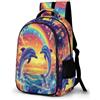 WECECE Zaino Scuola Dolphin Illustration Ragazzi 13 Anni Zaino Scolastico Sea Creature Studenti Classe 8-10 Borsa Scolastica Impermeabile Durable Regalo Compleanno Bookbag