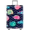 LNXSESN Cprivaligia Pesce Rosa Verde Coprivaligia Media Elastica Proteggi Copri Valigia Lavabile Anti-Graffio Copertur Cover Valigia Con Cerniera Copri Trolley Riusabile Per 22-25 Pollici