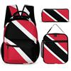 peiyeety Zaino da viaggio con bandiera di Trinidad e Tobago, zaino per laptop, borsa per il pranzo e borsa portaoggetti.