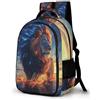 WECECE Zaino Scuola Lion Motif Studenti 10 Anni Zaino per Computer Animal Illustration Bambina Classe 3-5 Borsa Scuola, Durable Resistente Viaggio Uso Quotidiano Daypack