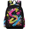 TPISLI Zaino Scolastico Graffiti Alunni Classe 7-9 Borsa Scuola Colourful Ragazza 12 Anni Daypack Moderno Leggero Regalo Scuola Gita Outdoor Tempo Libero Viaggio
