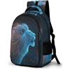 WECECE Zainetto Lion Print Studenti 8 Anni Zaino per Computer Animal Pattern Bambini Scuola Primaria Cartella per Studenti Leggero Durable Scuola e Tempo Libero Backpack