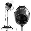 LIFEZEAL Casco Asciugacapelli Professionale, Casco per Asciugatura per Salone Parrucchiere, Stand Asciugacapelli su Supporto Altezza Regolabile per Barbiere Salone Parrucchiere, 1050W