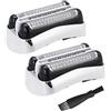Artborn Pacco da 2 testine di taglio 32S compatibile con Braun Series 3 - Adatto per 3040s/3010s/310s/3000s/3050cc/3080s/390cc | Argento | Acciaio inossidabile con lame alternative | Facile da cliccare