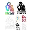 KONFEN Adesivi Riflettenti Respect for Bikers Adesivo Ride Safe 7 Pezzi per Moto Auto Bici Casco, Catarifrangente Impermeabile Resistente Sole Corsa Scooter Decorazione Esterni Accessori