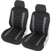 Upgrade4cars Coprisedili Set Anteriori Auto Grigio Nero Universali | Per guidatore & passeggero | Inodore & antiscivolo | Adatto a tutte le stagioni | Qualità collaudata