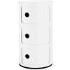 Kartell Componibili Recycled, Mobile Contenitore 3 Elementi, Bianco Mat