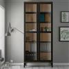 Dmora Vetrina Lisanne, Credenza espositiva, Vetrinetta Multiuso, Madia da Soggiorno, 89x36 h203 cm, Nero e Noce