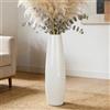 JIDOFUE Vaso da pavimento in ceramica bianca 28 pollici/71 cm alto fondo vaso per fiori supporto decorativo grande vaso decorativo per tavolo tavolo mensola soggiorno fiori secchi arrangiamento