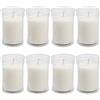 H HANSEL HOME Set de 8 Candele Votive per Rituali Bianca 9 x 6 cm, Candele a Colonna Decorative di Medie Taglia, Lumini Bianca Lunga Durata 36 ore