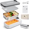 VeftBltrem Contenitore per il pranzo elettrico con batteria da 7200 mAh, 900 ml, termico per alimenti caldi, porta pranzo USB-C, in acciaio inox senza BPA e antiaderente, riutilizzabile, per lavoro e