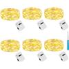 litogo 6 Pezzi Stringa Luci LED a Batteria con 3 Modalità, 2M 20 LED Lucine Decorative a Batteria, Filo di Rame Mini Led a Pila Impermeabile per Interni Esterni Natale Matrimoni, Bianco Caldo
