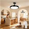 Aigostar Ventilatore da Soffitto con Luce e Pale Retrattili, Nero, 2Pz | 78W 5300LM, CCT 2700K-6500K e Luminosità Regolabile, con Telecomando,Funzione Estate e Inverno per Soggiorno,Camera da Letto