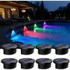 Riisoyu Confezione da 8 Luci Solari Galleggianti LED, Colori Cangianti con Cambio di Colore, lampade Solari Impermeabili IP67 per Bordi Piscina, Laghetti e Fontane, Accessori da Giardino e Piscina per Esterni