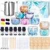 KEARLGMBH Kit per Realizzare Candele, Kit Candele fai da te,Kit per la creazione di candele per adulti,include 480 g di cera d'api, barattoli per candele, oli essenziali, blocchi colorati