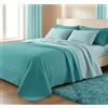 Cieffepi Home Collections MILEY Trapuntino Copriletto Trapuntato double face per letto singolo e matrimoniale (Tiffany/Acqua, Singolo)