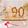 Seutgjie Decorazione per 90° compleanno, regalo per uomini e donne, 1936 | Biglietto di auguri per il 90° compleanno con catena di luci a LED, carta da regalo, decorazione da tavolo, cartello in legno