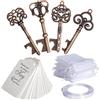 XONOR 40 pezzi apribottiglie con chiave vintage e biglietto di accompagnamento, sacchetto di organza e nastro per matrimoni, bomboniere, decorazioni rustiche (40 pezzi)